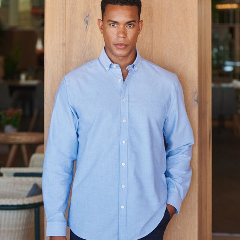 Henbury Modern Long Sleeve Classic Fit Oxford Shirt Thumbnail