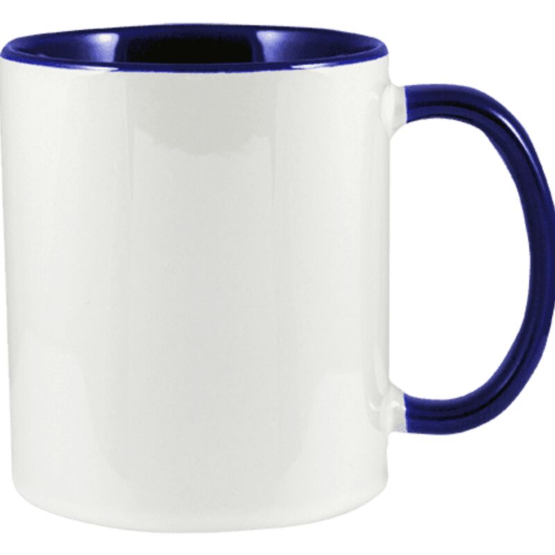 Mug - Blue handle and rim Thumbnail